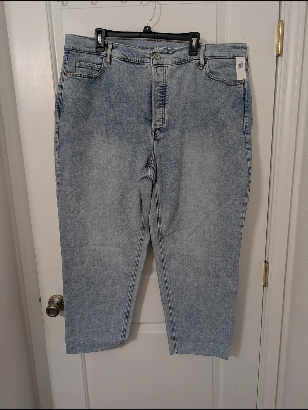 Old Navy Light Wash Extra High Rise Baggy Wide Leg Jeans W/ Secret Smooth Pocket